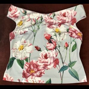 Ted Baker Floral Off The Shoulder Blouse- ChicEwe